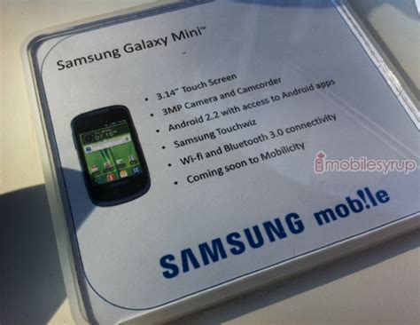 Samsung Galaxy Mini Coming Soon to Mobilicity