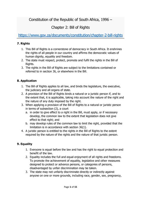 Chapter 2 - Bill of Rights - Constitution of the Republic of South ...