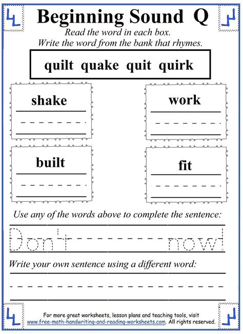 Letter Q Worksheets