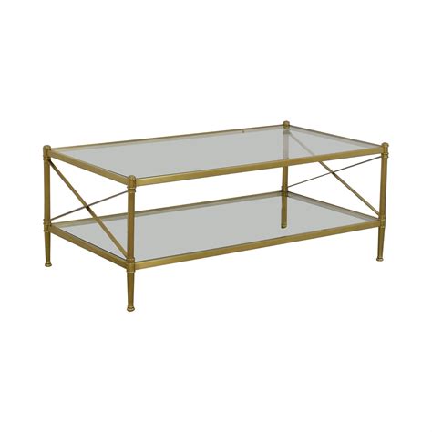73% OFF - Restoration Hardware Restoration Hardware Glass and Gold Chrome Coffee Table / Tables