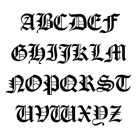 Old English Gothic Alphabet Letters