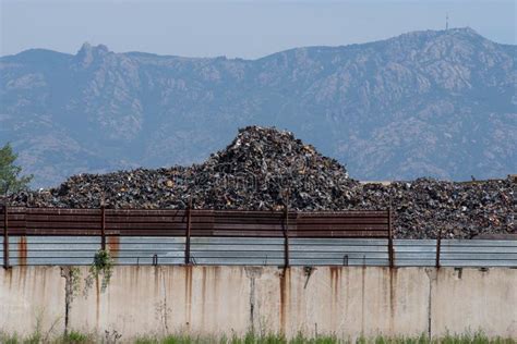 Iron Scrap Prepared for Recycled Stock Photo - Image of damage, pile ...