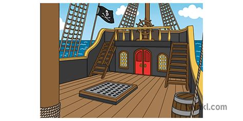 Pirate Ship Deck Illustration - Twinkl