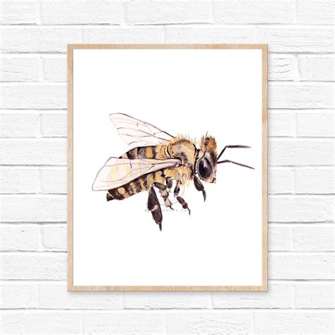 Honey Bee Watercolor Print | Etsy