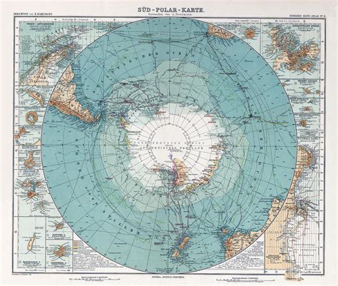 South Pole Map Digital Art by Carambas Vintage - Pixels