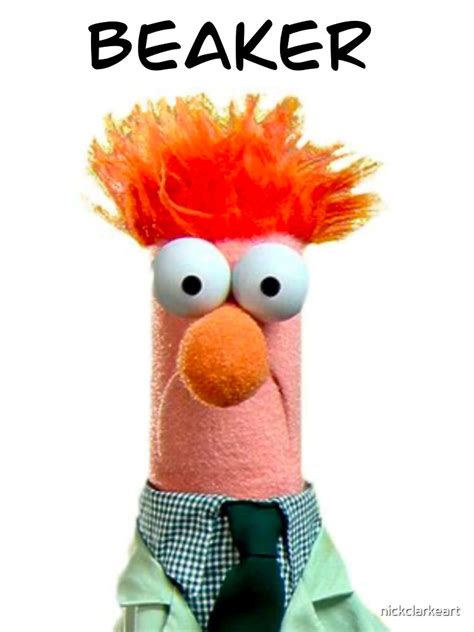 "Beaker Muppet" Sticker for Sale by nickclarkeart | Redbubble