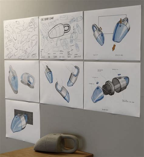 Joanna Statucka (School of Form) car vacuum cleaner sketches and a foam model | Schizzi, Grafici ...