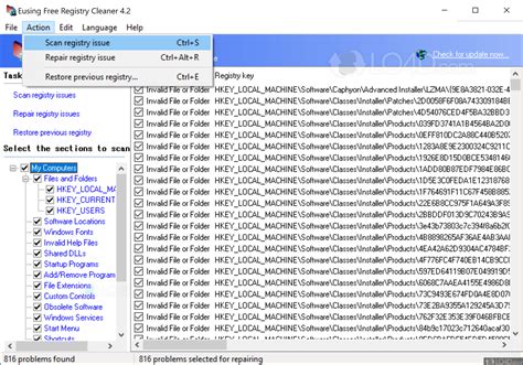 Eusing Free Registry Cleaner - Download