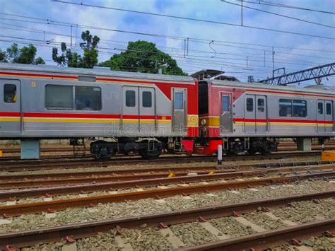 Commuter Line Jakarta-Bekasi Crossing the Rail Line Near Jatinegara ...