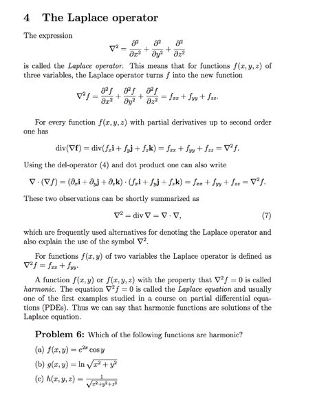 Solved 4 The Laplace operator The expression is called the | Chegg.com