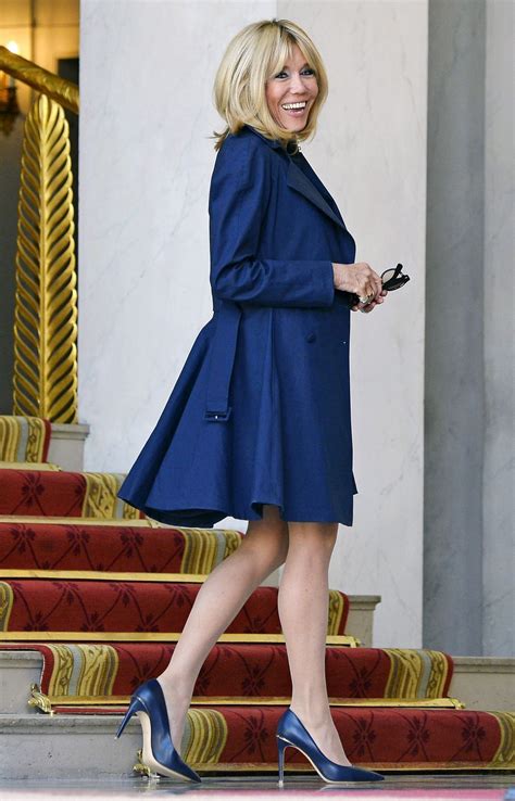 Brigitte Macron Wears a Mod Coral Look to the G20 Welcome Dinner ...