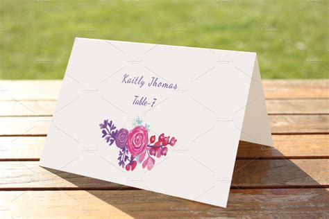 Wedding Place Card Template ~ Card Templates ~ Creative Market