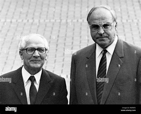 German Chancellor Helmut Kohl and Erich Honecker, Secretary General of the GDR. Undated picture ...