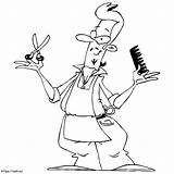 Funny Barber Coloring Page sketch template