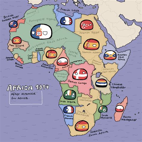 Countryballs map of Africa, 1914 : u/Initial_Drawing_7258
