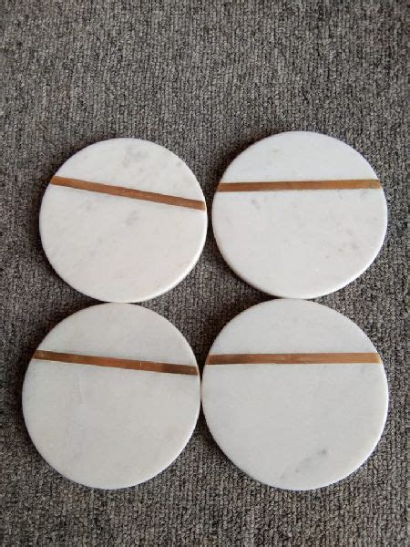 Polished Round Marble Coasters, for Decoration Use, Hotel Use ...