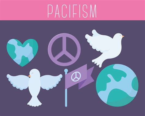 six pacifism icons 4060992 Vector Art at Vecteezy