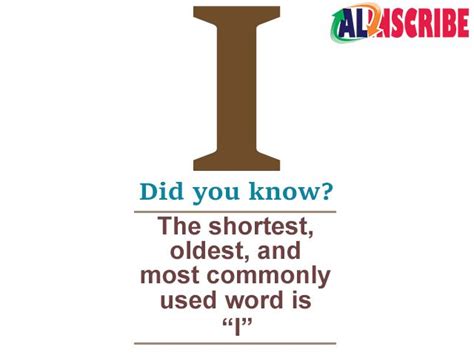 #DidYouKnow? The shortest, oldest, and most commonly used word is “I ...