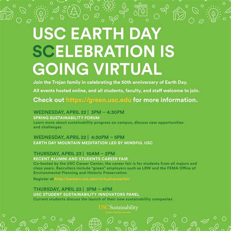 4/14: USC Earth Day SCelebration is Going Virtual – April 22 & 23 – USC Staff Assembly