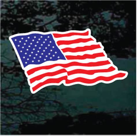 Waving American Flag Decals & Car Window Stickers | Decal Junky