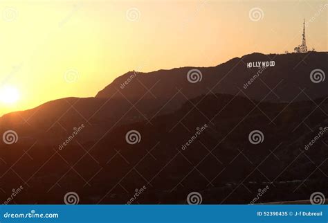 Hollywood Hills in Beautiful Sunset Editorial Image - Image of ...