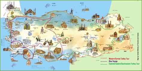 Turkey attractions map - Ontheworldmap.com