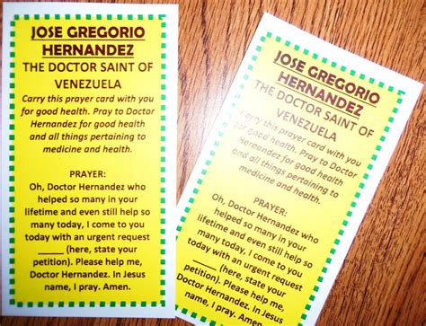 JOSE GREGORIO HERNANDEZ prayer card SET/2 CARDS Venezuela Doctor Saint ...