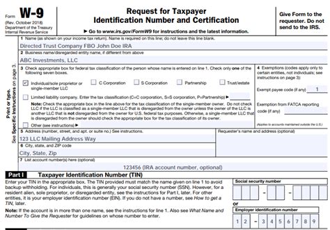 Properly Completing IRS Form W-9 for Your IRA/LLC or Checkbook Control IRA | Self-Directed IRA ...