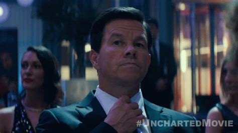 Fixing Tie Victor Sullivan Mark Wahlberg Uncharted Adjusting Tie | GIF ...