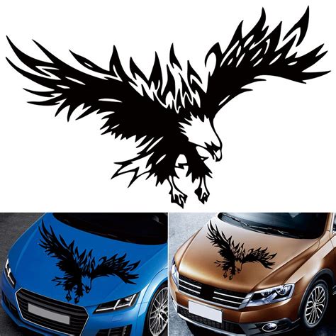 Buy Lovelychica Flying Wings Eagle Car Decals,Universal Car Auto Body Sticker Engine Hood Cool ...