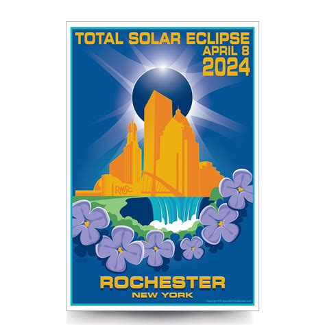 Rochester, NY - 2024 Eclipse: RMSC, High Falls, and Lilacs Eclipse Artwork