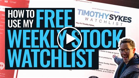 How To Use My FREE Weekly Stock Watchlist {VIDEO} - Timothy Sykes