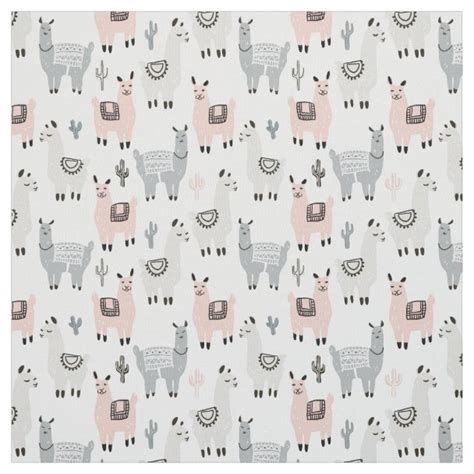 Celebration Llama Pattern Fabric | Zazzle.com