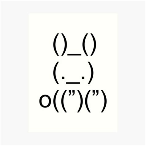 "Cute Ascii Bunny Art in black" Art Print for Sale by FoggyBreeze | Redbubble