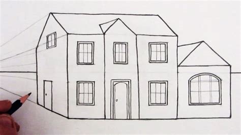 How to Draw a House in 1-Point Perspective: Narrated - YouTube