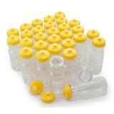 Rolling Sands BPA-Free 24 Fluid Ounce Clear/Yellow Sports Water Bottles, Bulk 30 Pack, Made in ...