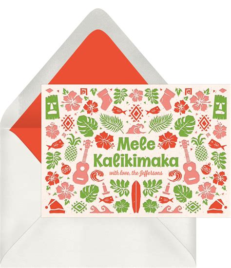 Letterpress Mele Kalikimaka Cards | Greenvelope.com