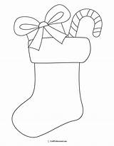 Plain Christmas Stocking Coloring Page sketch template