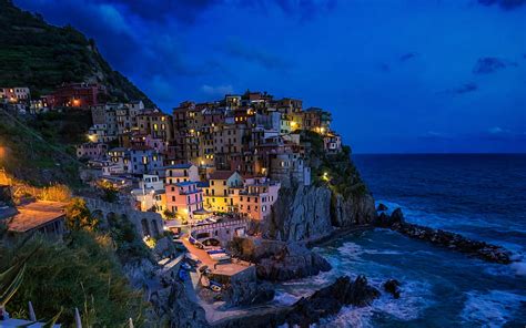 Manarola Night Italy, Italy at Night HD wallpaper | Pxfuel