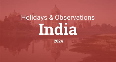 Holidays and Observances in India in 2024