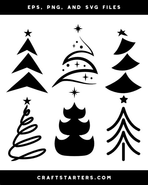 Abstract Christmas Tree Silhouette Clip Art