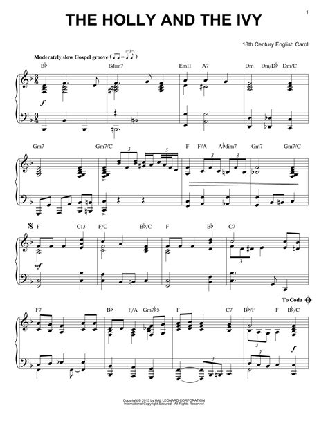 The Holly And The Ivy | Sheet Music Direct