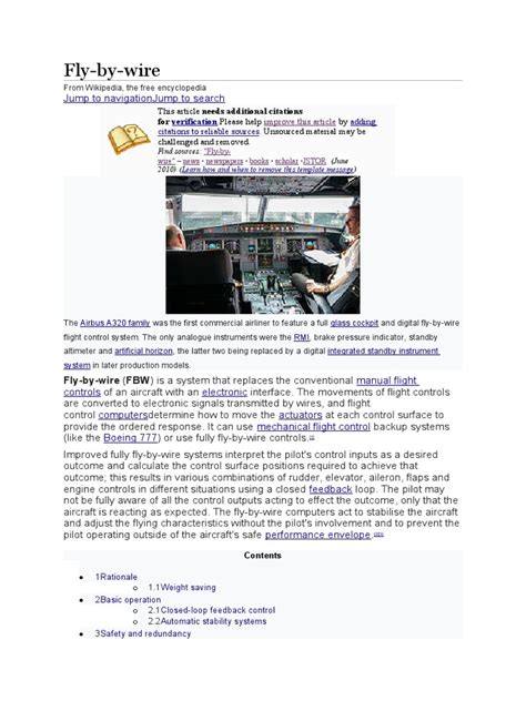 Fly-By-Wire: Jump To Navigation Jump To Search | PDF | Aircraft Flight Control System | Aerospace