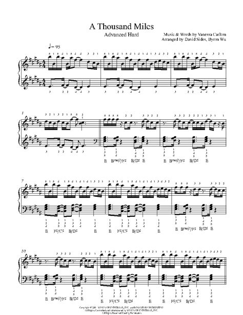 A Thousand Miles Piano Sheet Music Free Printable - PRINTABLE TEMPLATES