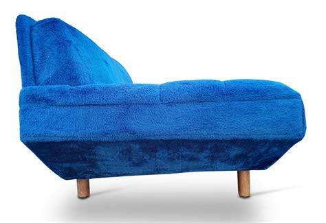 Blue Adrian Pearsall Style Tufted Gondola Sofa Walnut Mid-Century ...