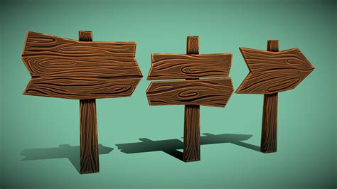 Stylized wood signs - Download Free 3D model by Pasindu.Anjana [d529ec8 ...