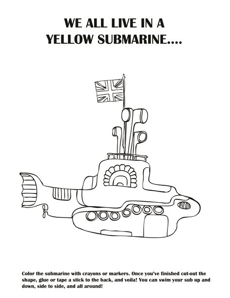 Yellow Submarine Coloring Sheets Coloring Pages