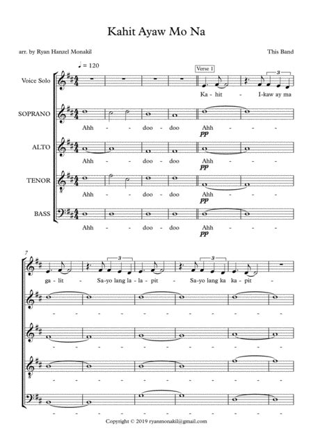 Kahit Ayaw Mo Na - This Band Choral By - Digital Sheet Music For Octavo ...