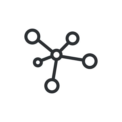 Hub network connection line vector icon on white background Free Vector ...