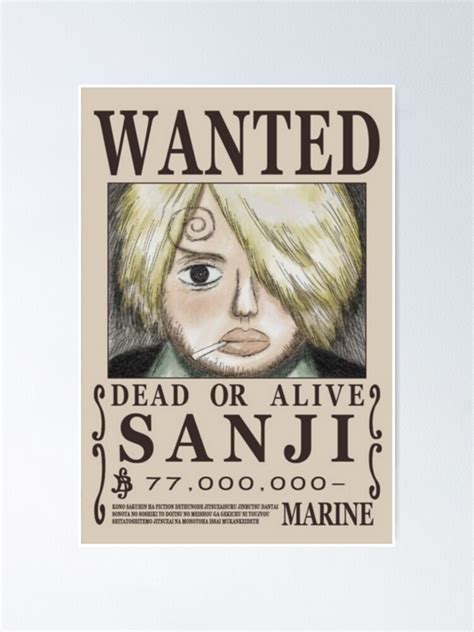 "Sanji first wanted poster" Poster for Sale by dumontbast | Redbubble